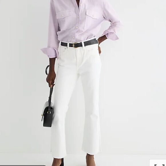 J. Crew 10" demi-boot crop jean in white wash - Picture 4 of 7